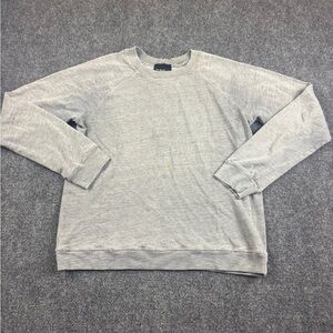 MONROW Women’s Heathered Grey Distressed Crewneck Sweatshirt size: Small